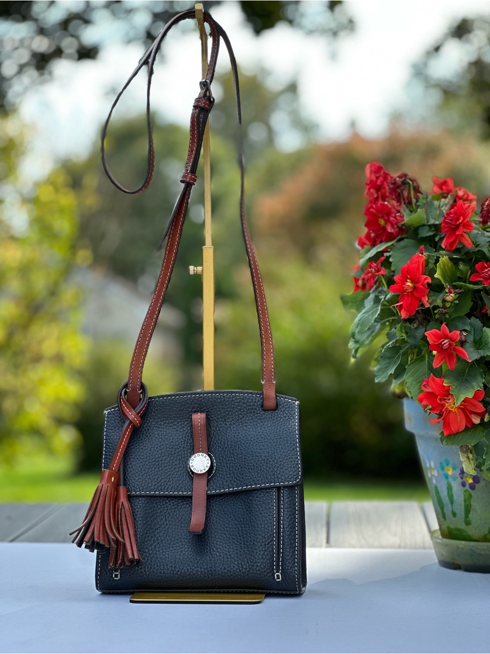 Dooney & Bourke Black Pebbled Leather Crossbody bag